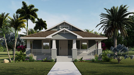 3D rendering craftsman style home