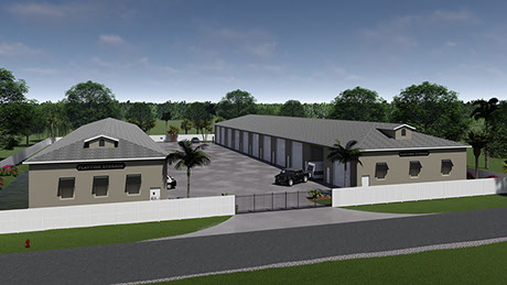 3D render commercial storage facility
