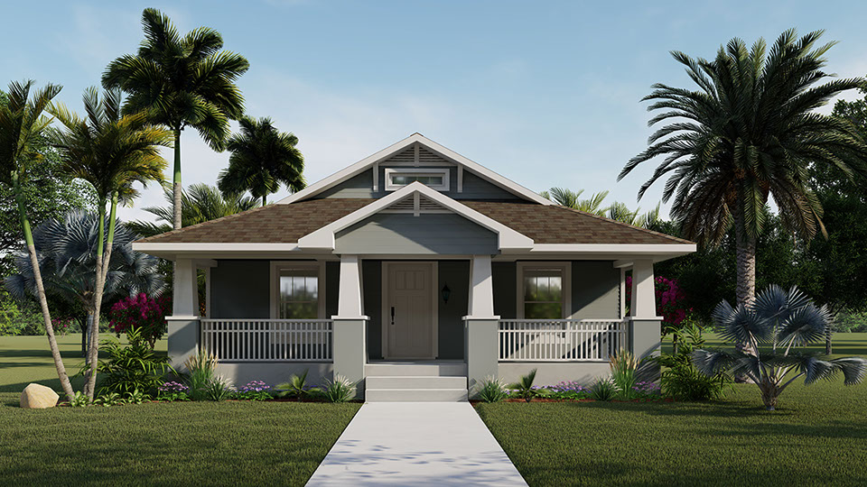 Florida Craftsman 3D Rendering