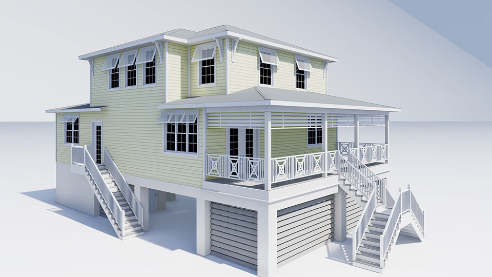 Florida Craftsman 3D Rendering