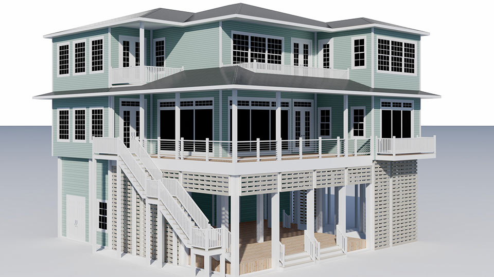Florida Craftsman 3D Rendering