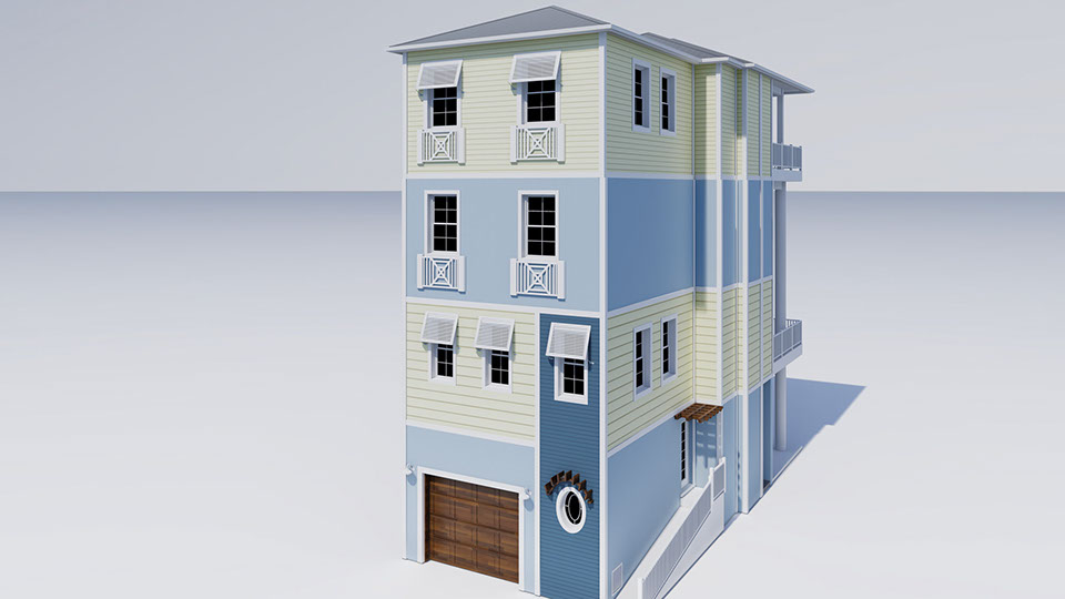 Florida Craftsman 3D Rendering